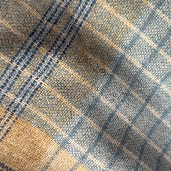 1970s Blue Plaid Flared Skirt - Picture 7 of 7